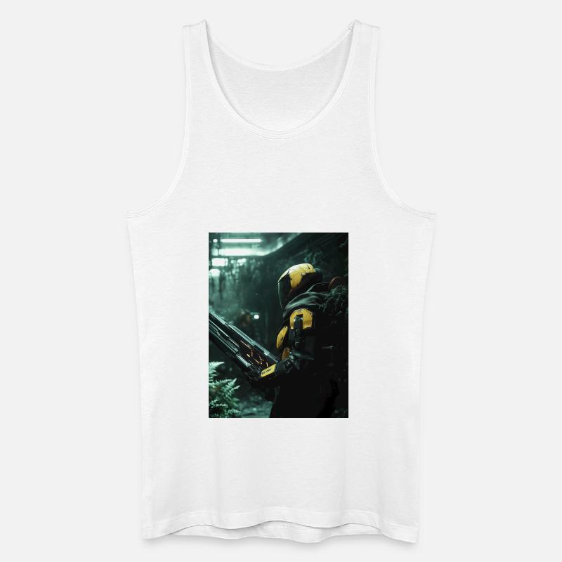 Sci Fi Krieger4 - Männer Bio Tank Top - Weiß