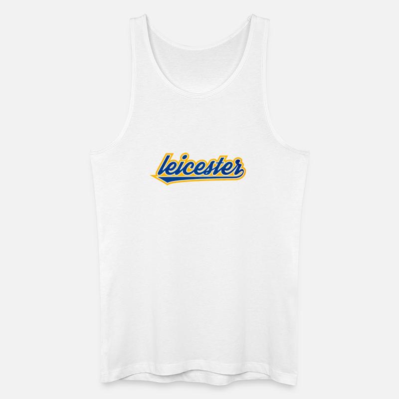 Leicester Script Swoosh auf Kleidung - Männer Bio Tank Top - Weiß