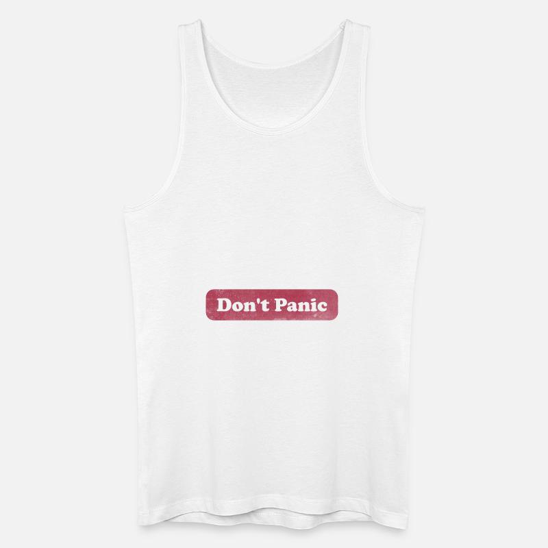 Don't Panic - Hitchhiker - Männer Bio Tank Top - Weiß