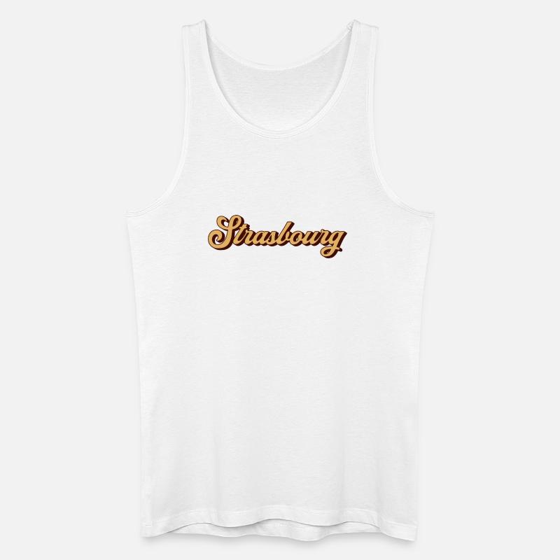 Strasbourg Script Souvenir - Männer Bio Tank Top - Weiß