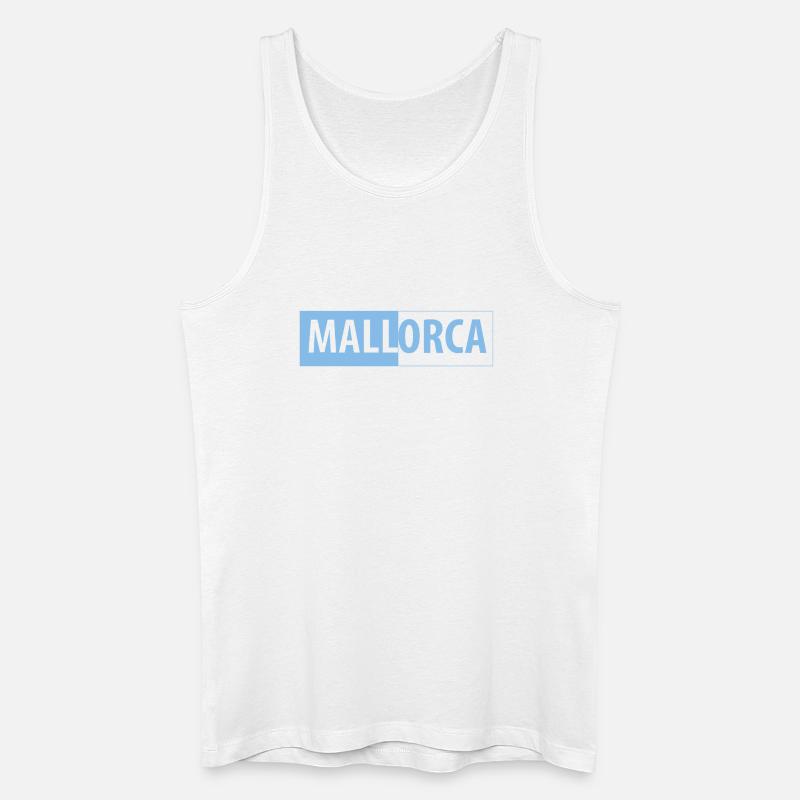 MALLorca im Kasten (hellblau / schwarz) - Männer Bio Tank Top - Weiß