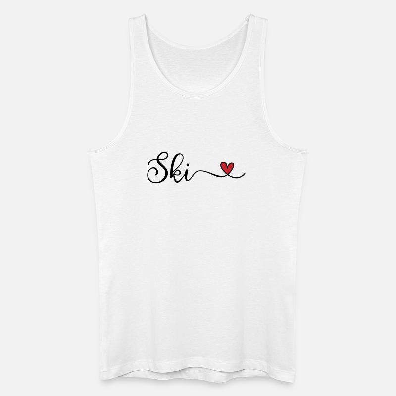 Ski mitHerz - Männer Bio Tank Top - Weiß