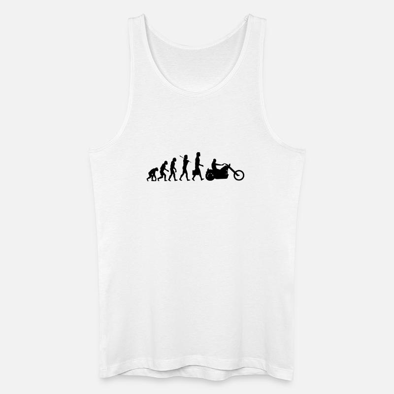 evolution_chopper - Männer Bio Tank Top - Weiß