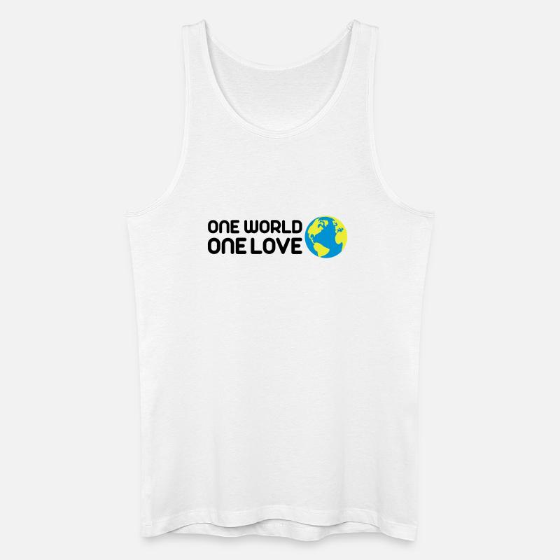One World One Love - Männer Bio Tank Top - Weiß