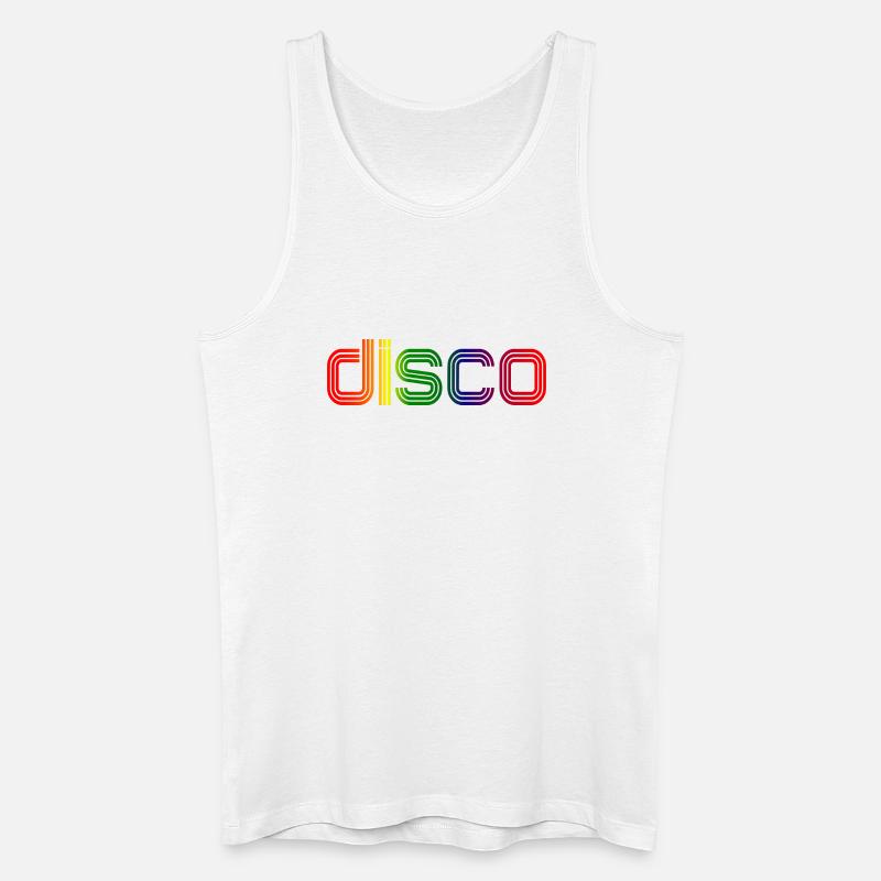 Disco Spectrum Neon Retro - Männer Bio Tank Top - Weiß
