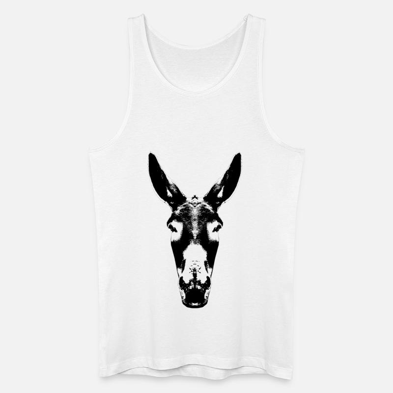 Esel / Kopf / Maultier / Head - Männer Bio Tank Top - Weiß