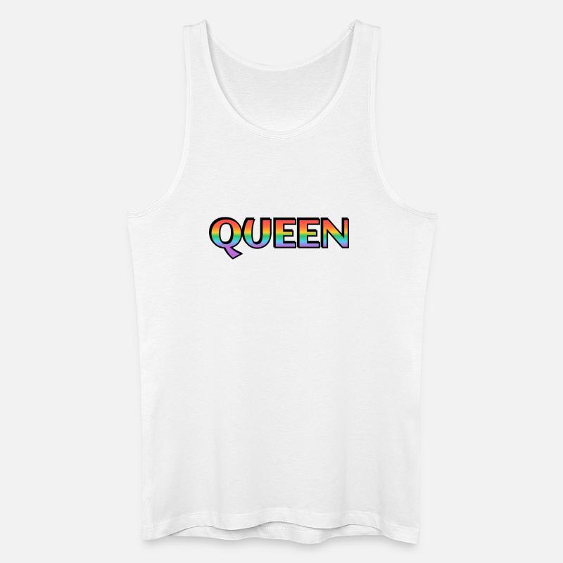 KÖNIGIN REGENBOGEN - Männer Bio Tank Top - Weiß