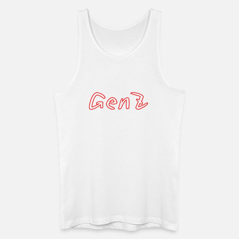 GenZ Graffiti Rot - Männer Bio Tank Top - Weiß