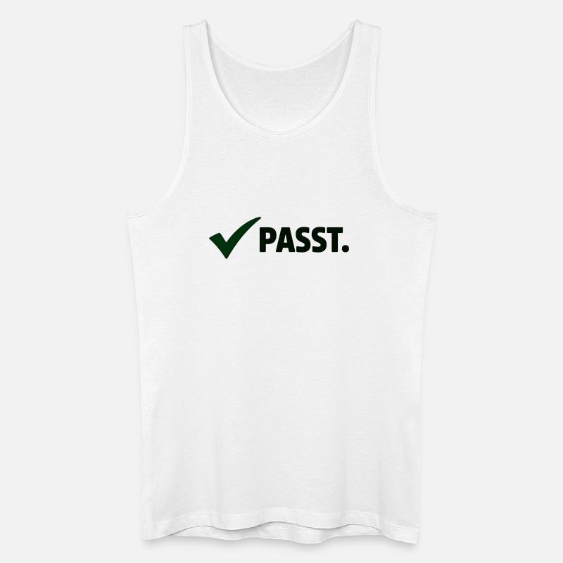 Passt. Minimal Meme Statement T-Shirt - Männer Bio Tank Top - Weiß