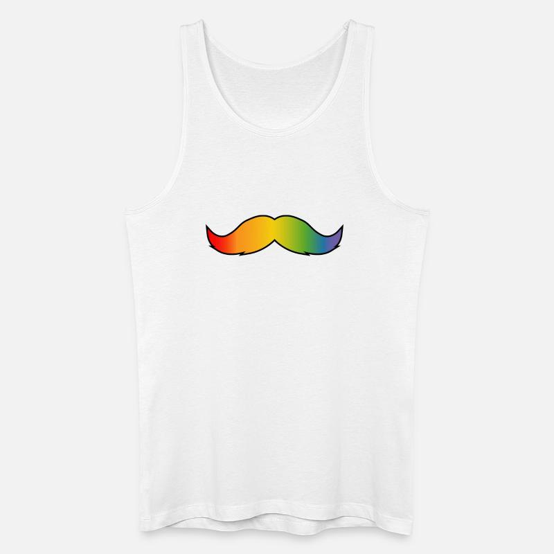 Regenbogen Bart queer schwarz - Männer Bio Tank Top - Weiß