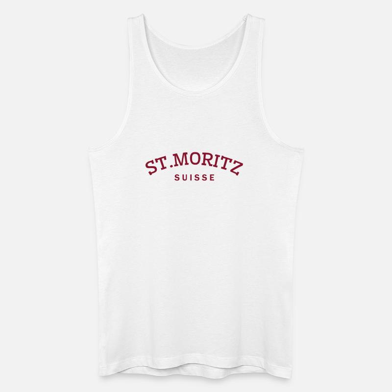 St. Moritz - Suisse - Schweiz - Swiss - Männer Bio Tank Top - Weiß