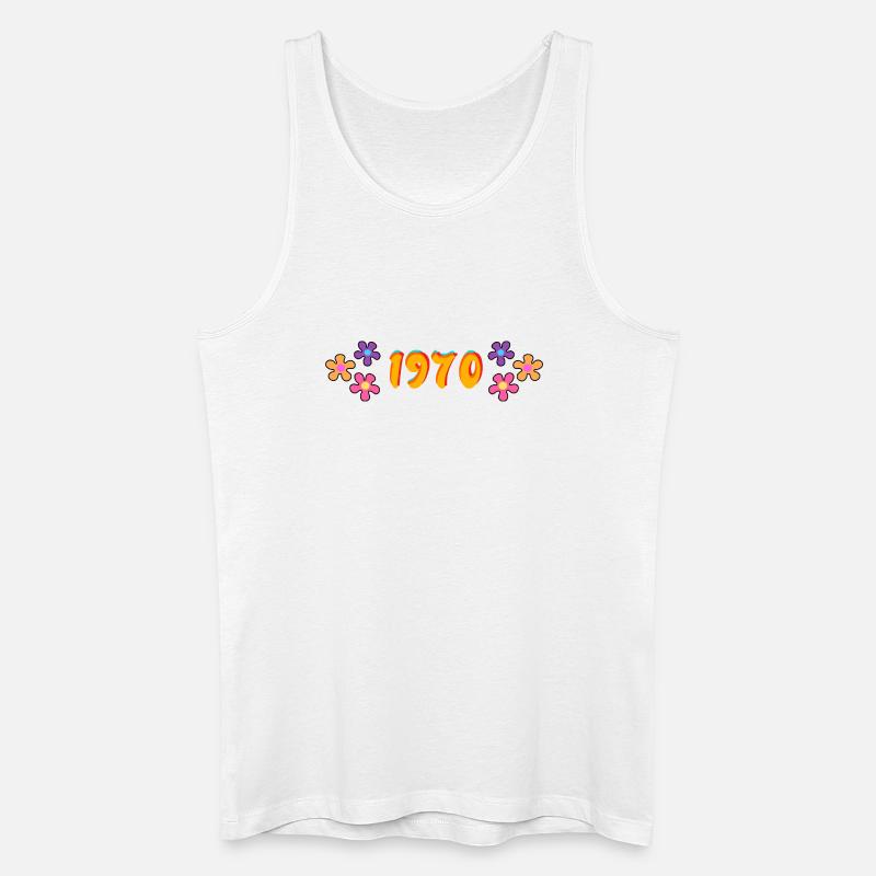 1970 Hippie-Stil - Männer Bio Tank Top - Weiß