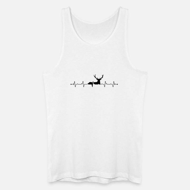 Herzschlag-Hirschjagd - Männer Bio Tank Top - Weiß