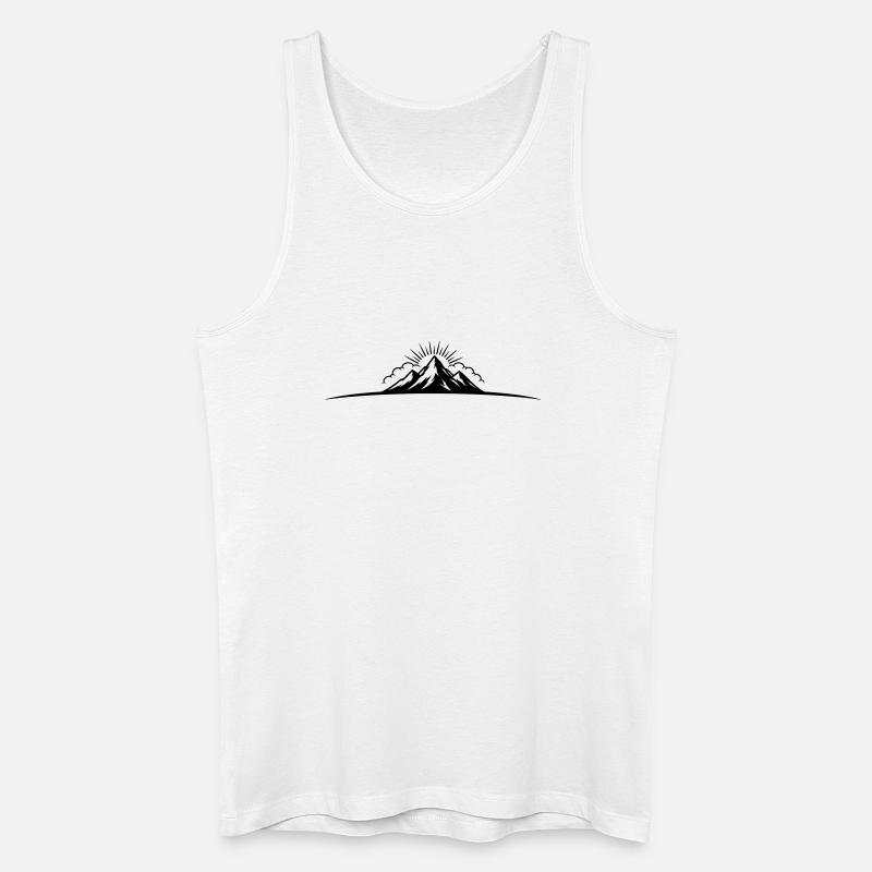 Berge Outdoor Symbol Mountains - Männer Bio Tank Top - Weiß