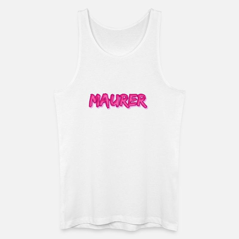Maurer als Comic - Männer Bio Tank Top - Weiß
