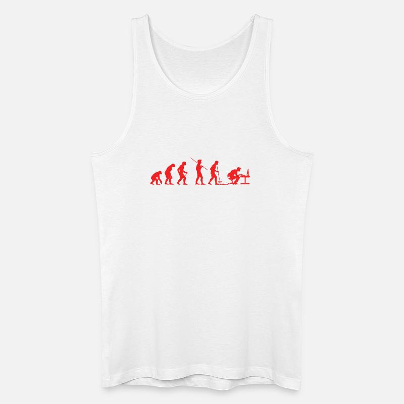 Evolution Gamer | Computer Freak Nerd PC - Männer Bio Tank Top - Weiß