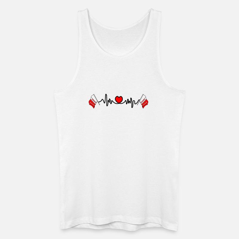 Herzfrequenz-Cardio für Wallis Schweiz - Männer Bio Tank Top - Weiß