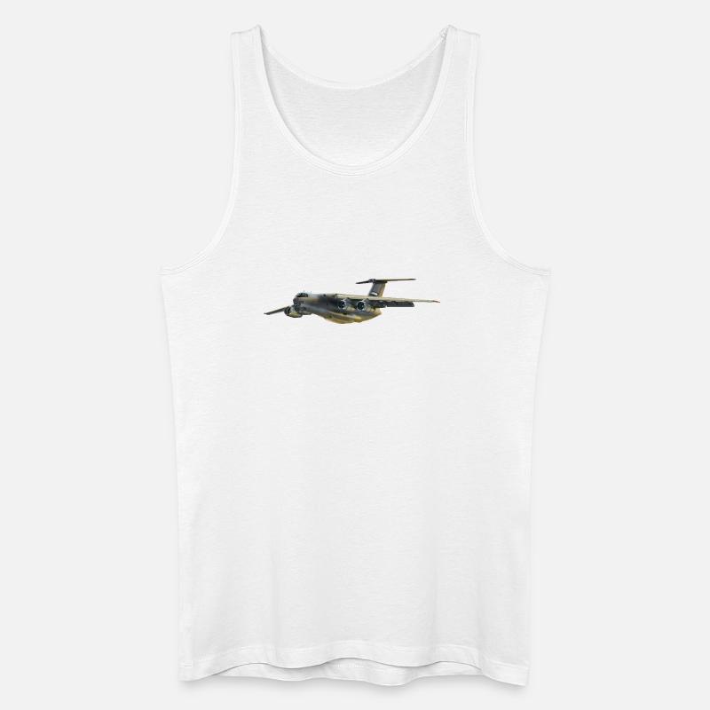 Frachtflugzeug Silhouette in Grau - Männer Bio Tank Top - Weiß
