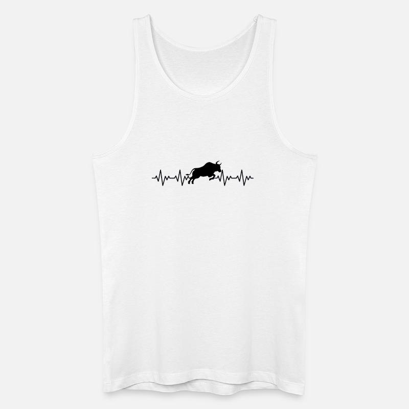 Stier Spanien Spanisch EKG Herzschlag - Männer Bio Tank Top - Weiß