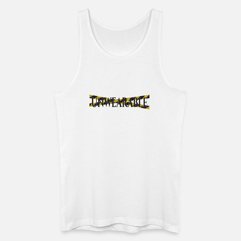 Untragbar – Statement-Design mit Warnband - Männer Bio Tank Top - Weiß