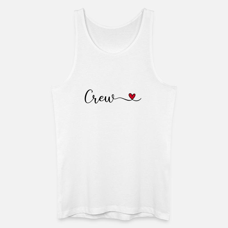 Crew mit Herz Design - Männer Bio Tank Top - Weiß