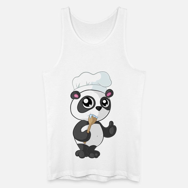 Kochender Comic Panda - Männer Bio Tank Top - Weiß