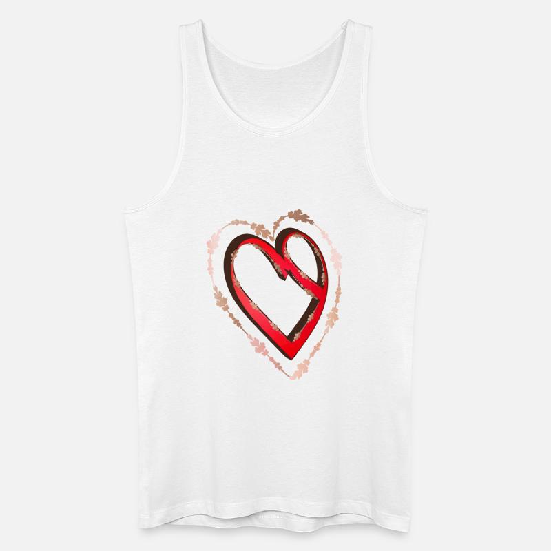 nostalgisches rotes Kalligrafie Herz - Männer Bio Tank Top - Weiß