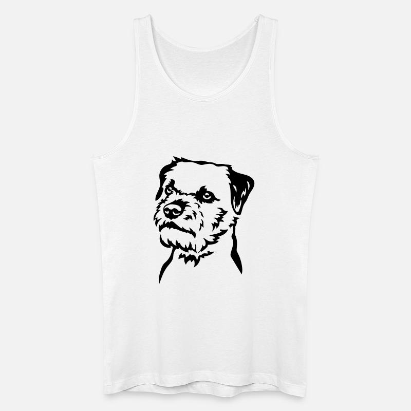Border Terrier Kopf - Männer Bio Tank Top - Weiß