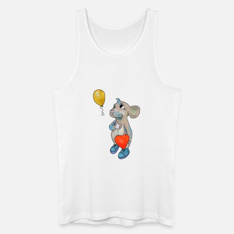 Maus und Luftbollon - Männer Bio Tank Top - Weiß