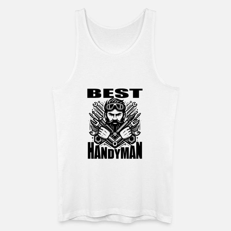 DER BESTE HANDWERKER - Männer Bio Tank Top - Weiß