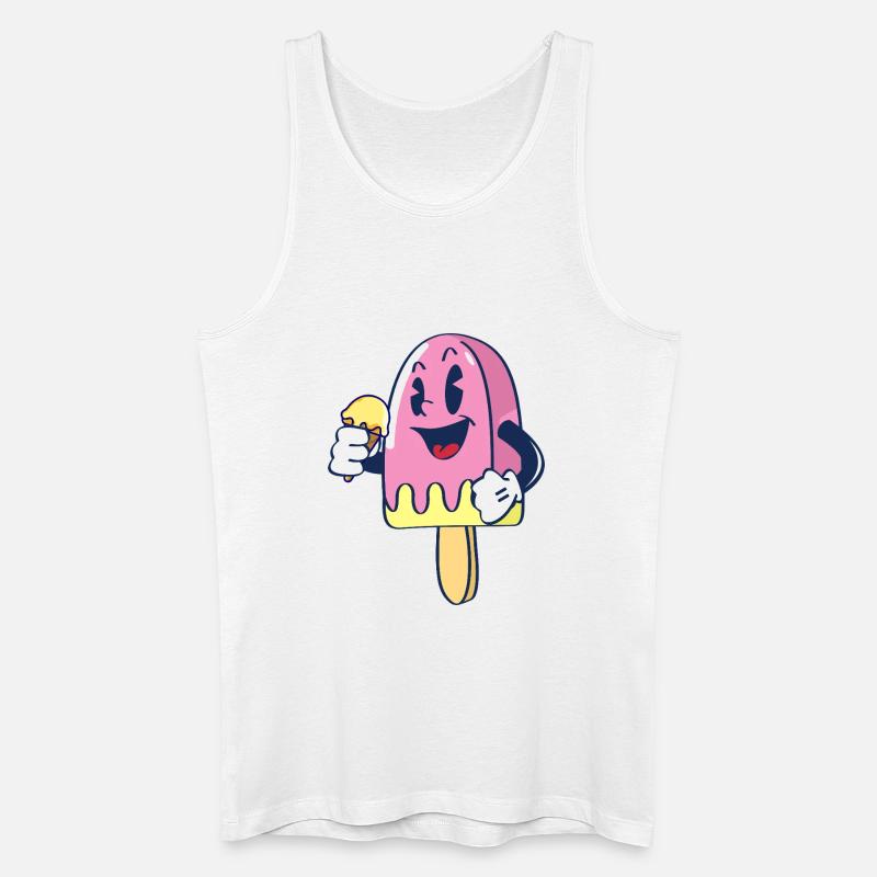 Fröhlicher Kindereis Charakter Eiscreme Eis - Männer Bio Tank Top - Weiß