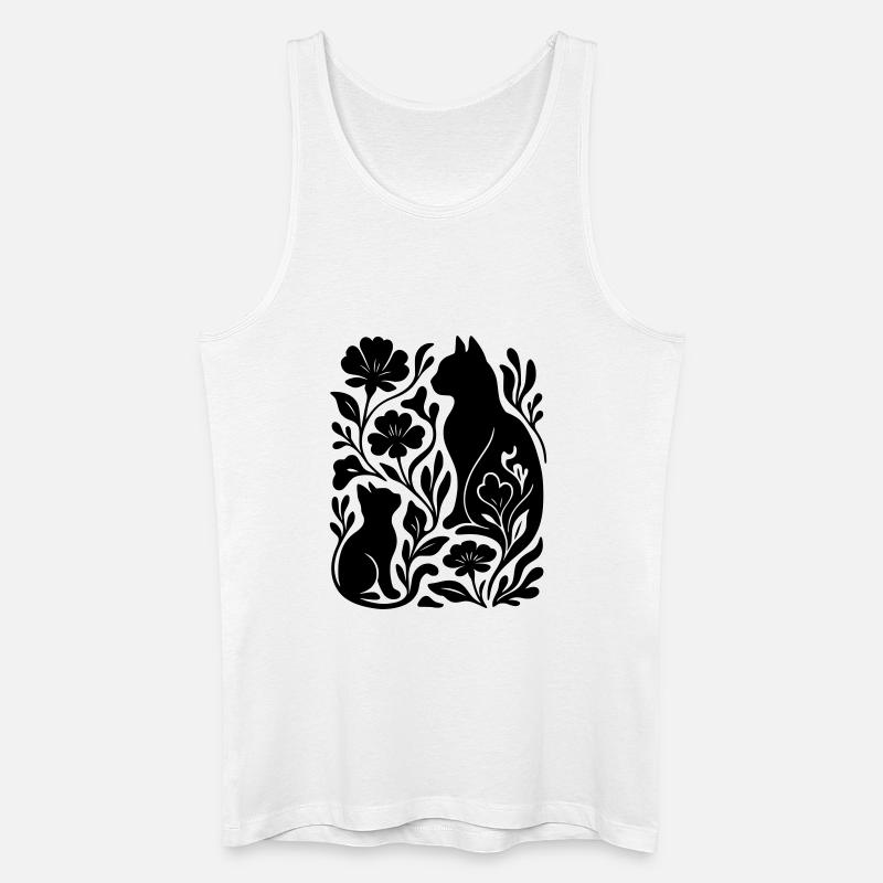 Abstraktes Spiel Katzen - Männer Bio Tank Top - Weiß