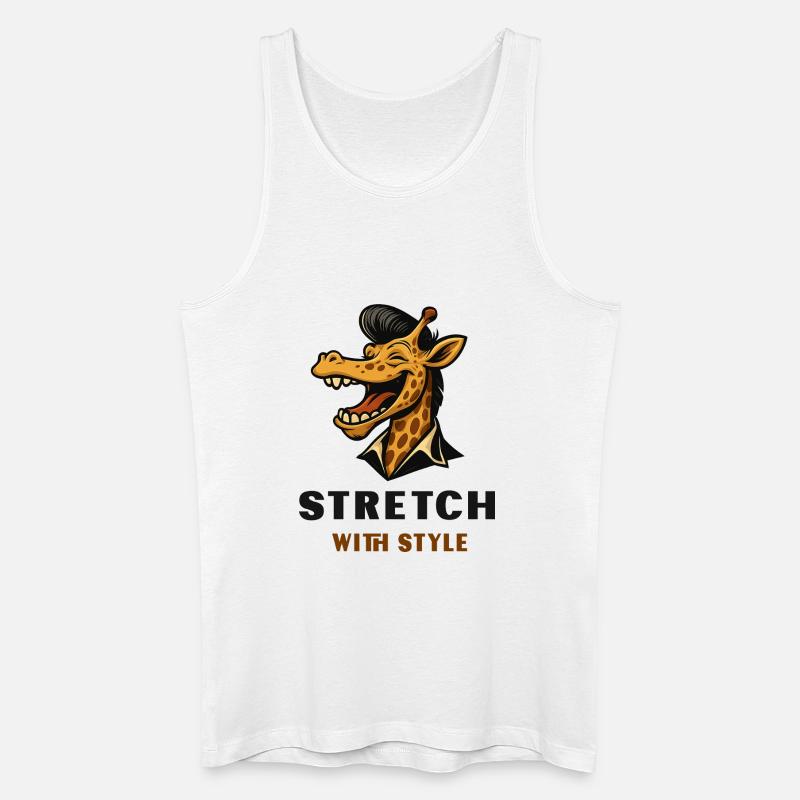 Stretch with Style – Coole Giraffe - Männer Bio Tank Top - Weiß
