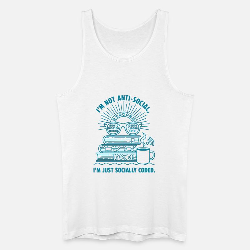 Socially Coded: Books, Coffee & Code - Men’s Organic Tank Top - white