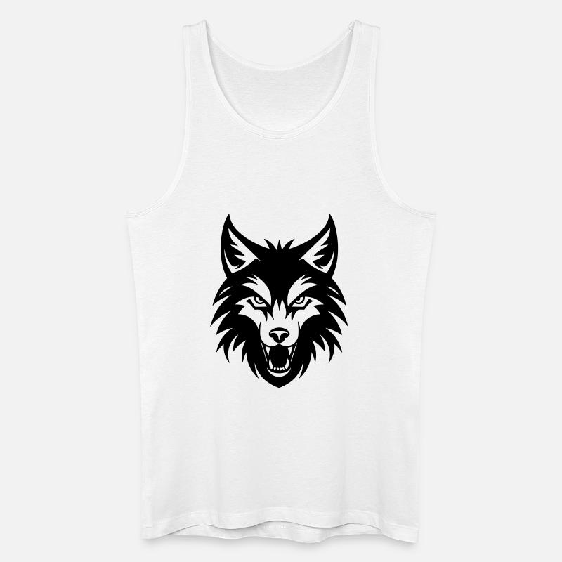 Wolf - Männer Bio Tank Top - Weiß
