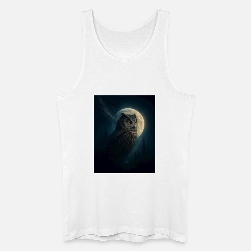 Eule im Nachtwald - Männer Bio Tank Top - Weiß