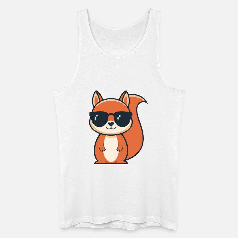 Schicke Eichhörnchen-Schwarze Brille - Männer Bio Tank Top - Weiß