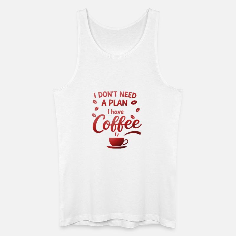 Kein Plan Ohne Kaffee - Männer Bio Tank Top - Weiß