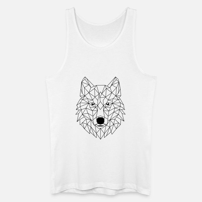Wolf Polygon - Männer Bio Tank Top - Weiß
