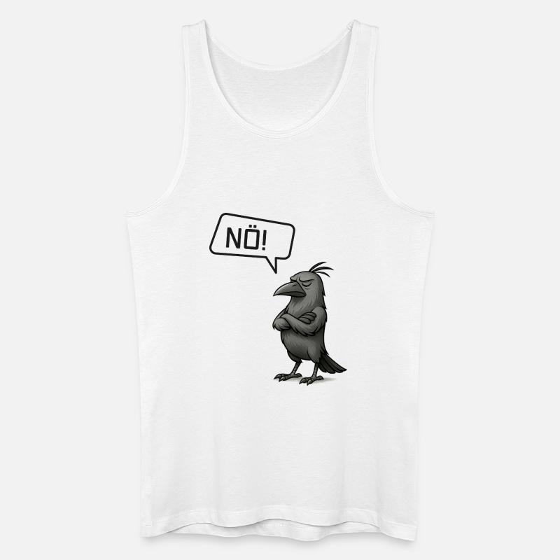 Nö! Krähe – Stures Tier Statement Design - Männer Bio Tank Top - Weiß