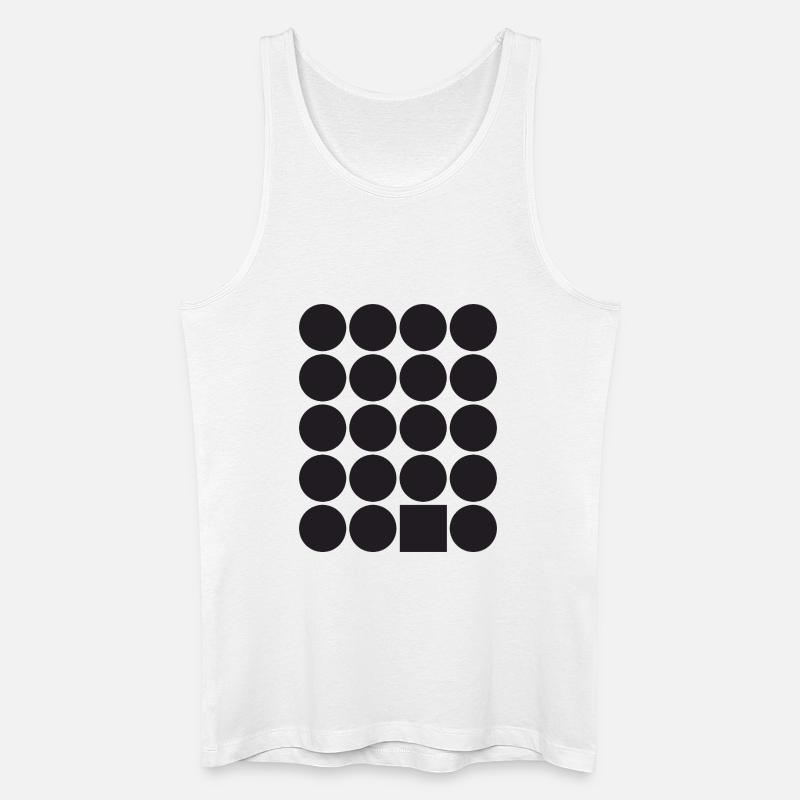 Geometric Dot Grid with a Square - Men’s Organic Tank Top - white