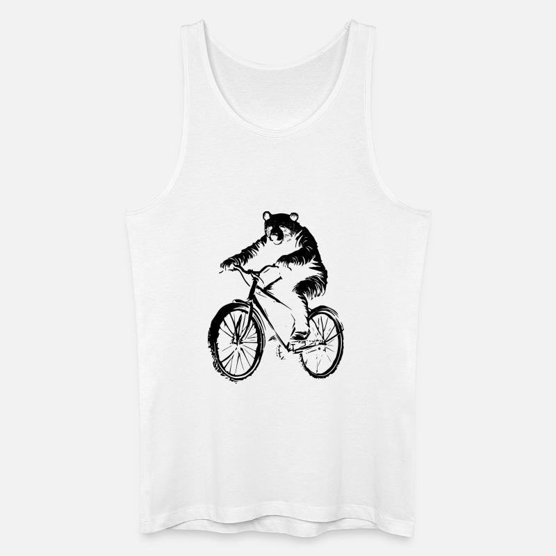 Fahrrad Bär - Männer Bio Tank Top - Weiß