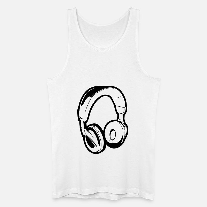Headset - Männer Bio Tank Top - Weiß
