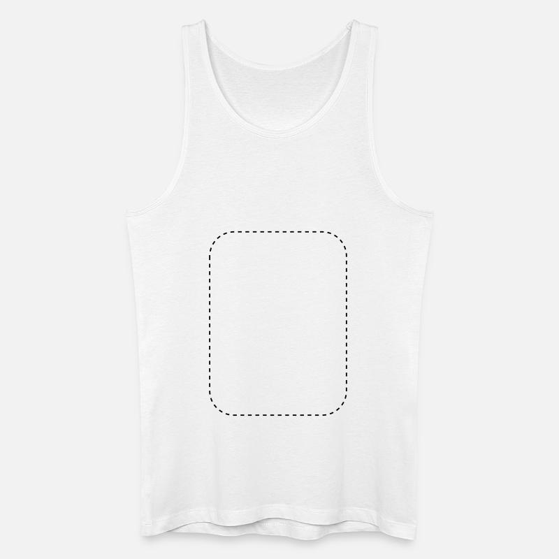 Rechteck gestrichelt rund - Männer Bio Tank Top - Weiß