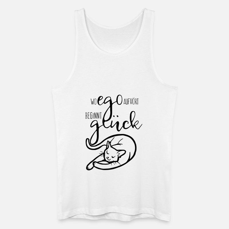 Katze Glück - Männer Bio Tank Top - Weiß