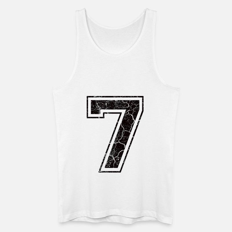 7_seven_sieben_black_schwarz (de) - Männer Bio Tank Top - Weiß