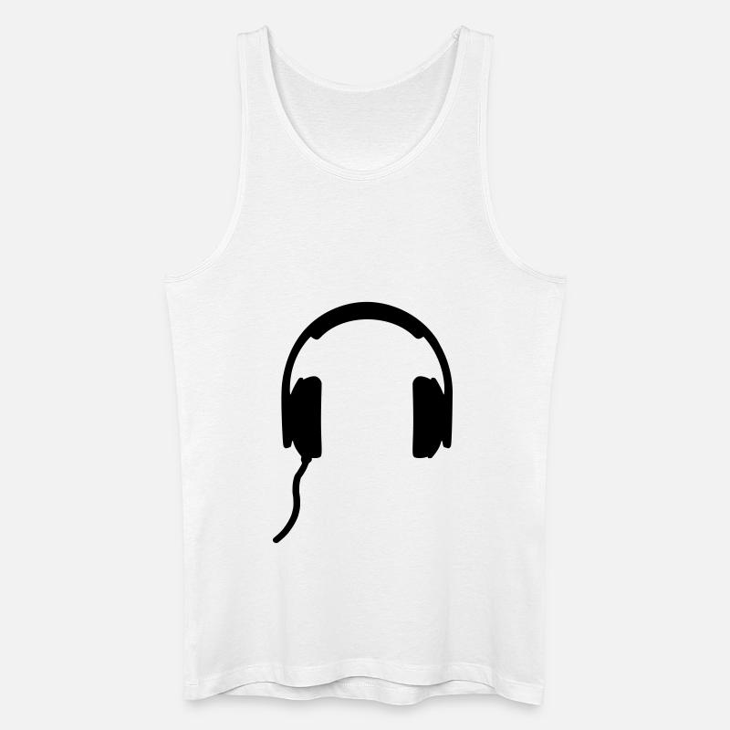 Kopfhörer - Männer Bio Tank Top - Weiß