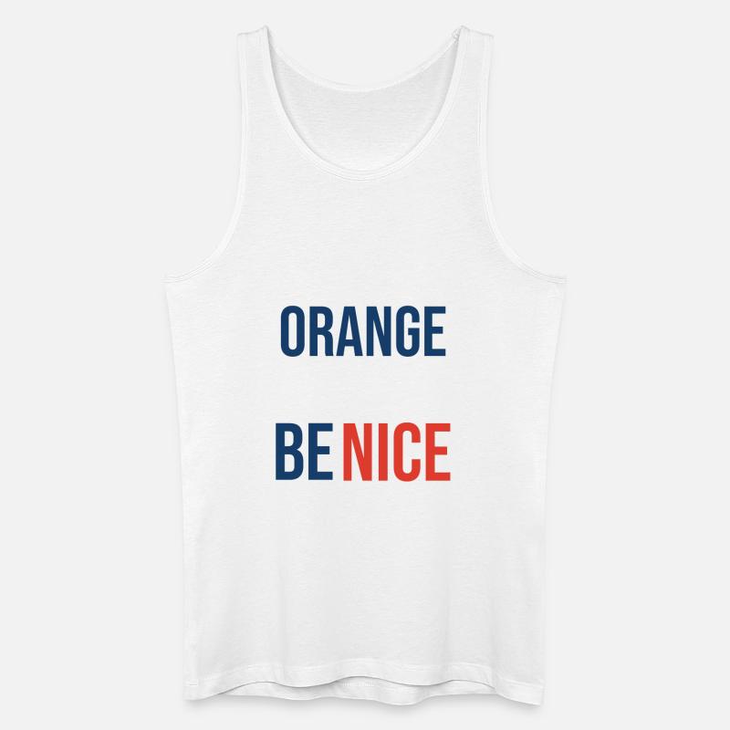 Orange - Männer Bio Tank Top - Weiß