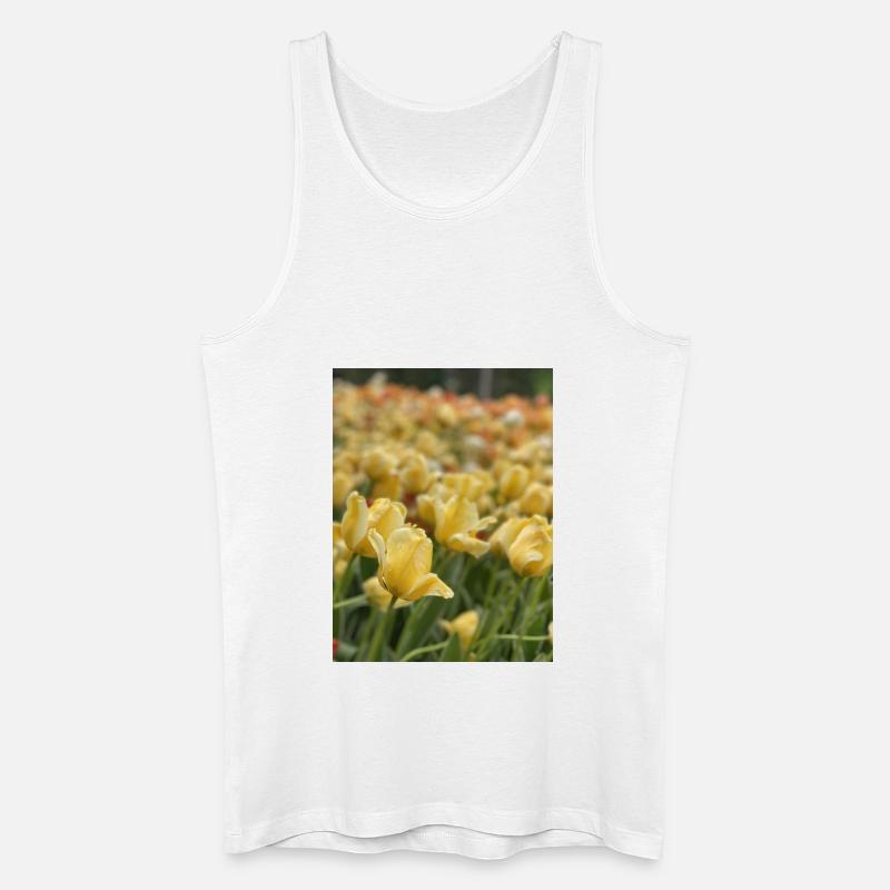 Tulpenmeer gelb - Männer Bio Tank Top - Weiß