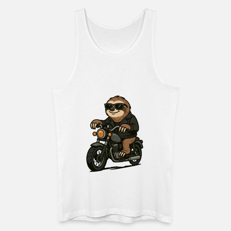 faultier motorrad - Männer Bio Tank Top - Weiß